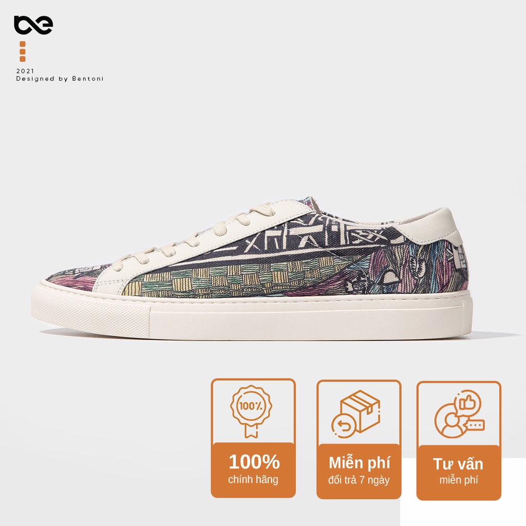 Giày thể thao nam Bentoni form Graphics Sneaker vải canvas thoáng khí họa tiết độc đáo