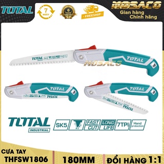 Cưa cành cầm tay dạng xếp total thfsw1806 7inch. cưa gỗ cầm tay siêu sắc bén, lưỡi cưa sk5, chống cong gãy - mosaco