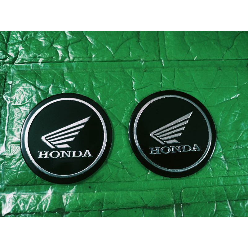Bộ 2 lô gô nổi honda tròn 5cm màu đen nhập thái