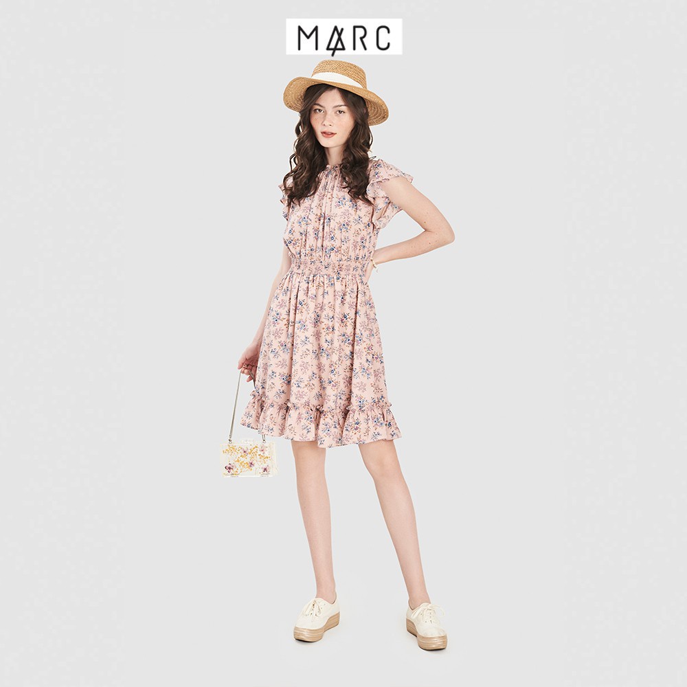Đầm nữ MARC FASHION tay bèo smocking eo họa tiết hoa | BigBuy360 - bigbuy360.vn