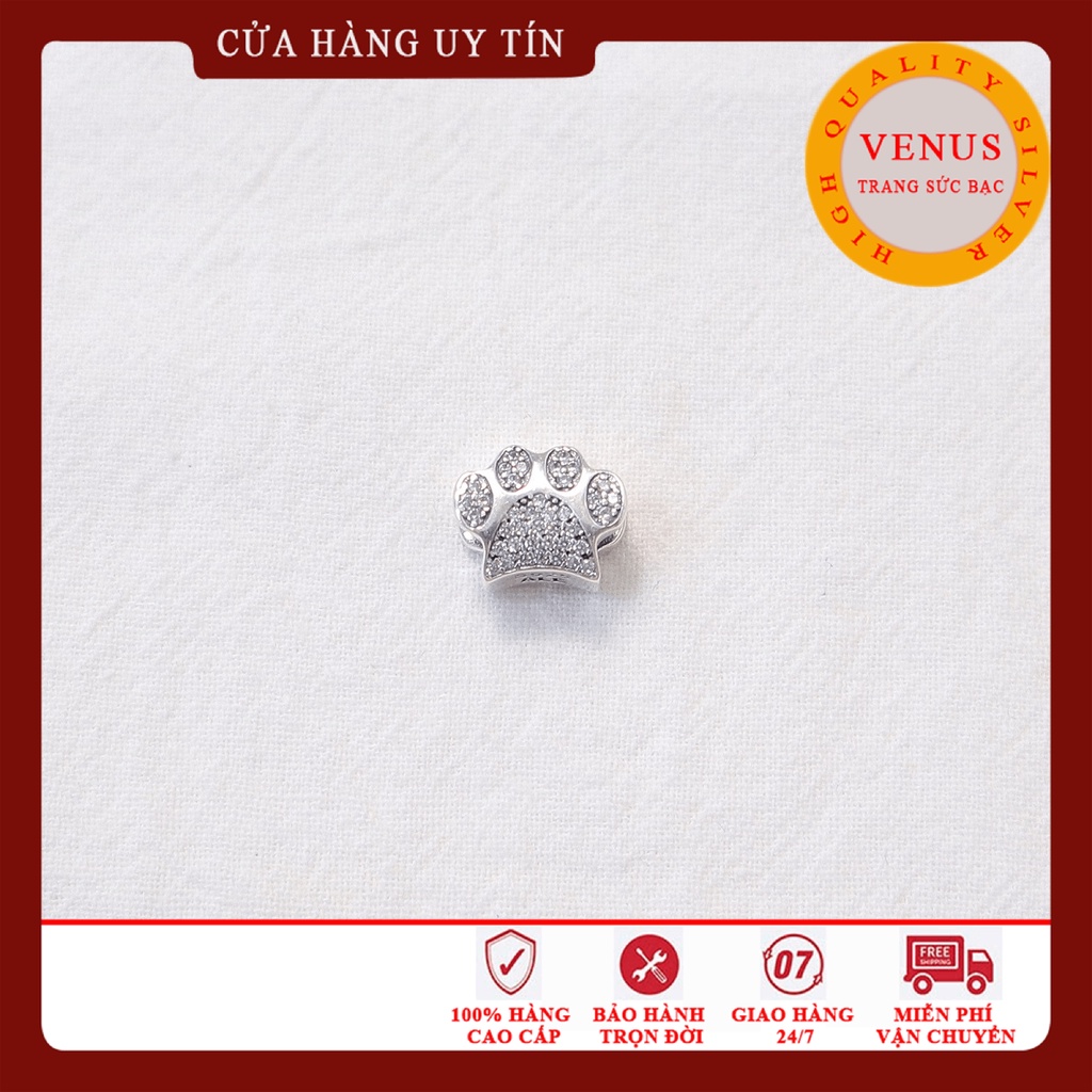[Charm bạc 925 cao cấp] Charm bạc hình bàn chân chó- Mã sản phẩm VENUSBC