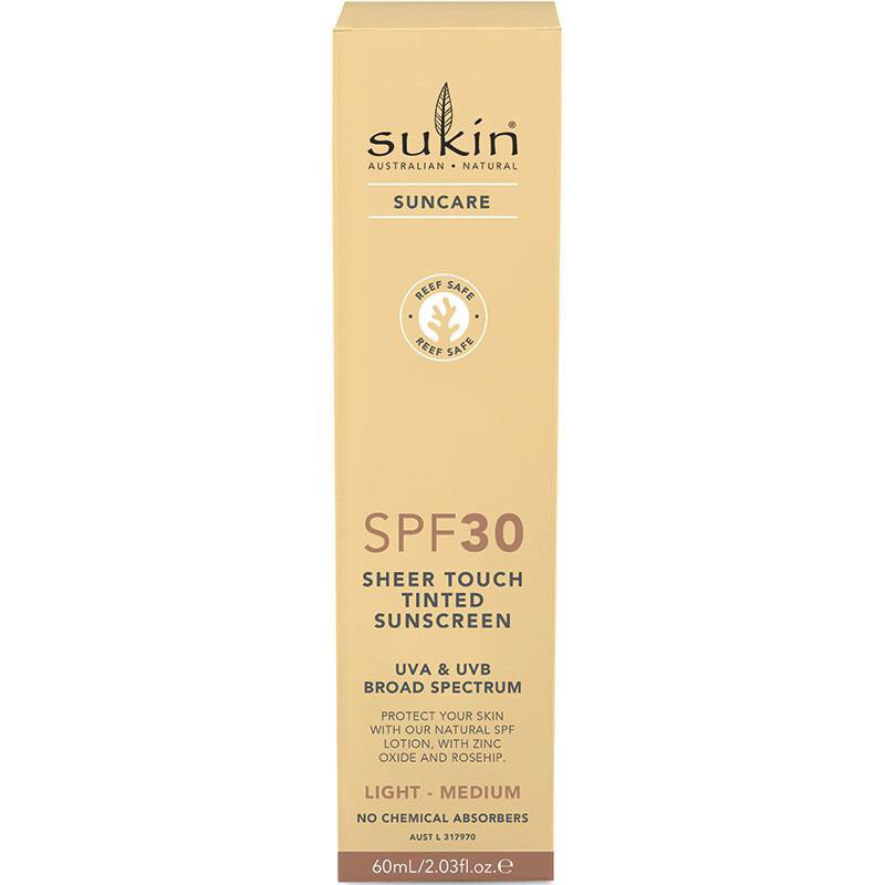 Kem chống nắng trắng da Sukin SPF 30 Tinted Light/Medium Sunscreen Lotion 60ml