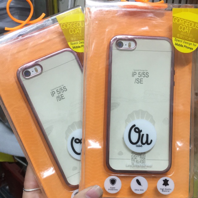 ỐP DẺO VU CASE LƯNG TRONG VIỀN MÀU IPHONE 5/5S