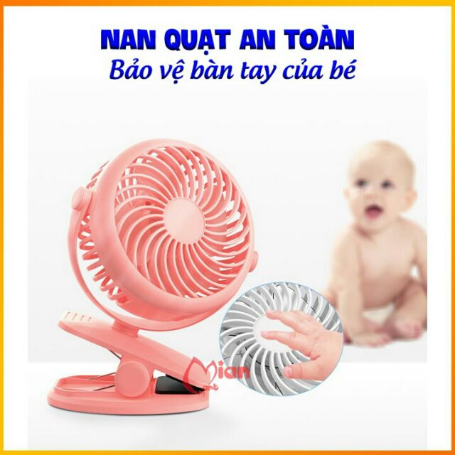 Quạt tích điện mini kẹp bàn