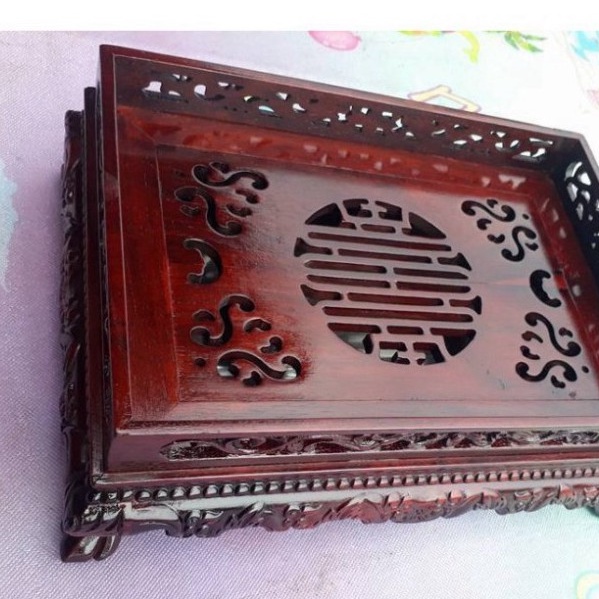 KHAY TRÀ CHÂN QUỲ BẰNG GỖ HƯƠNG CAO CẤP HÀNG PU Hàng cao cấp -hàng giá xuất xưởng