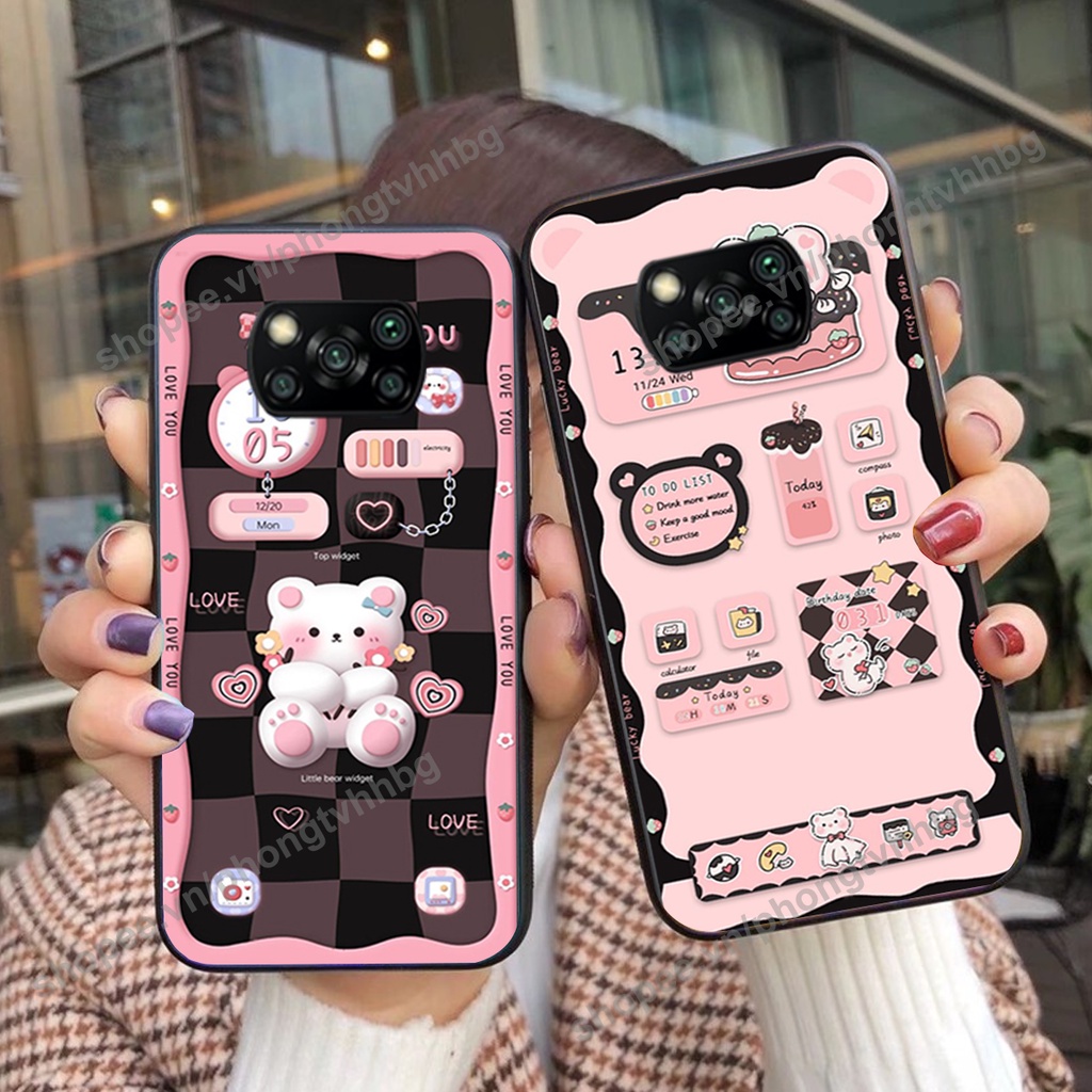 Ốp lưng Xiaomi Poco X3 / Poco X3 Pro gấu,thỏ trắng , đồng hồ dễ thương cute cực đẹp