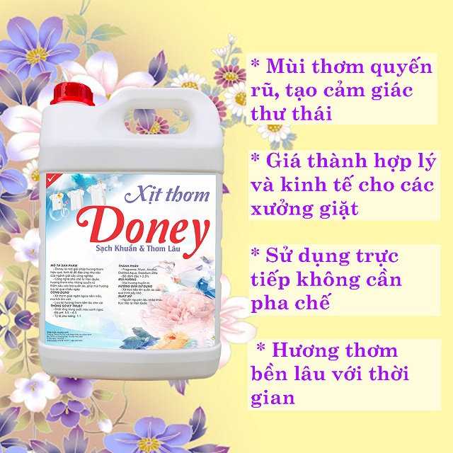 [Chai thử 100ml] Xịt thơm quần áo Doney xả vải khô chuyên dụng cho tiệm giặt sấy, giặt là