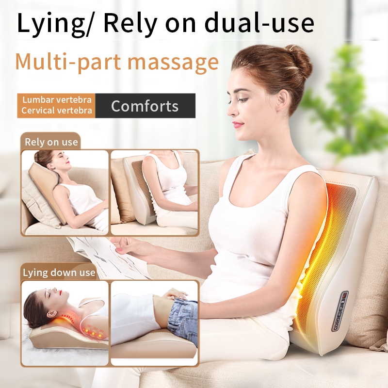 Gối massage lưng cổ Jinkairui 4 đầu dạng rung sưởi ấm hồng ngoại dùng trong ô tô/ tại nhà