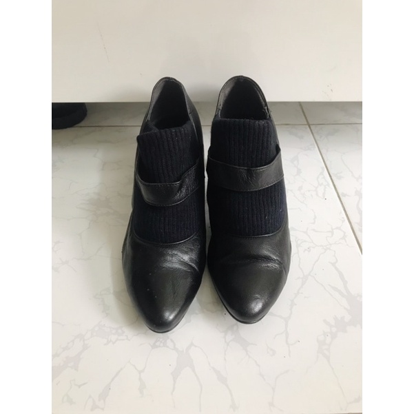 Giày Da thật phối len Sz 37