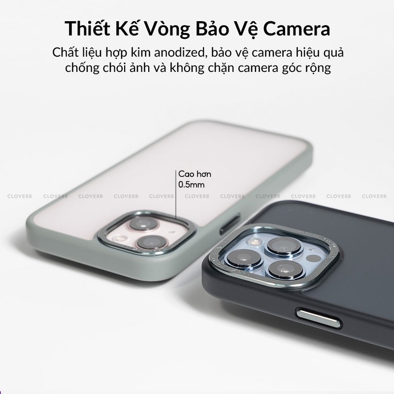Ốp Lưng Nhám LIKGUS U Pro Shield Viền Màu Chống Bám Vân Tay Bảo Vệ Camera Nút Bấm Kim Loại Cho iP 13 14 Pro Max Cloverb