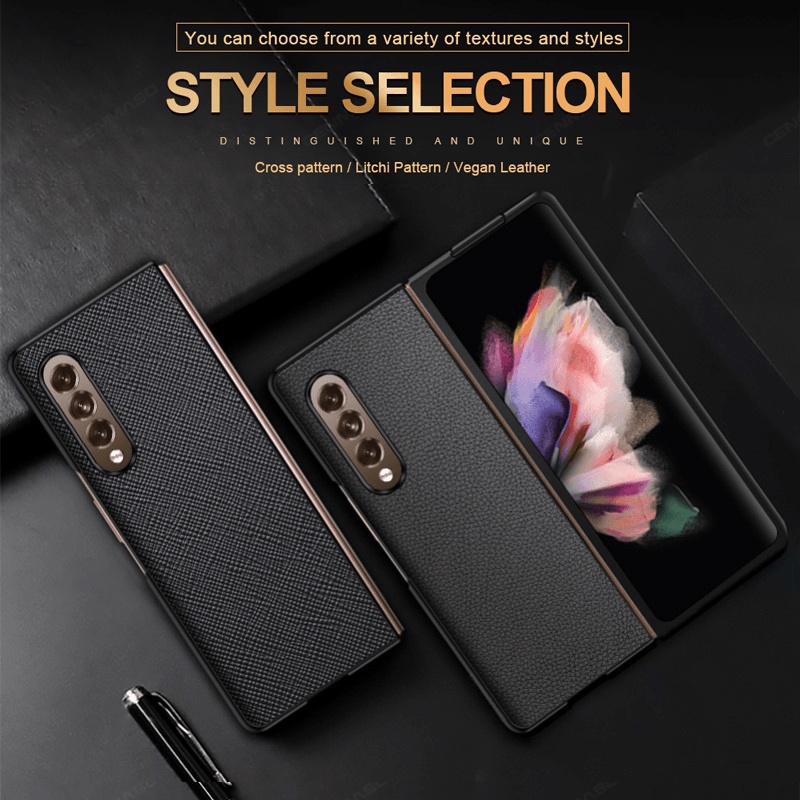 Ốp điện thoại da nắp lật bảo vệ toàn diện cho Samsung Galaxy Z FOLD 2 3 tiện dụng