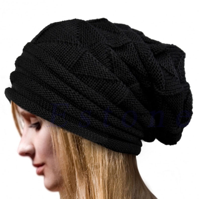 Mũ Beanie Dệt Kim Oversize Thời Trang Cho Nam Nữ
