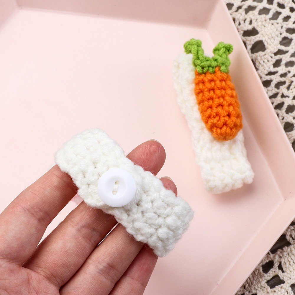 Daphne Vòng Tay Đan Len Hình Tai Thỏ / Cà Rốt Dễ Thương Sáng Tạo Cho Bé Gái