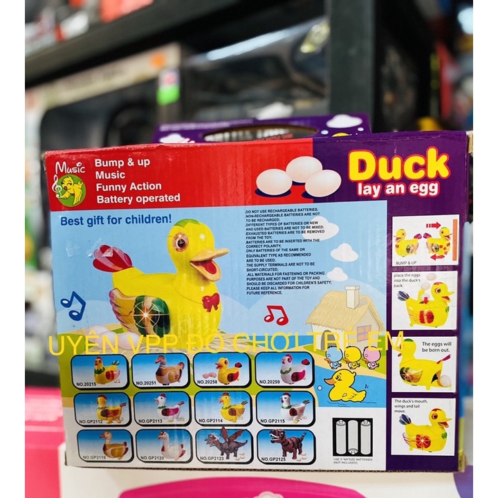 [NOWSHIP] HỘP ĐỒ CHƠI VỊT ĐẺ TRỨNG HAPPY DUCK PIN NHẠC ĐÈN