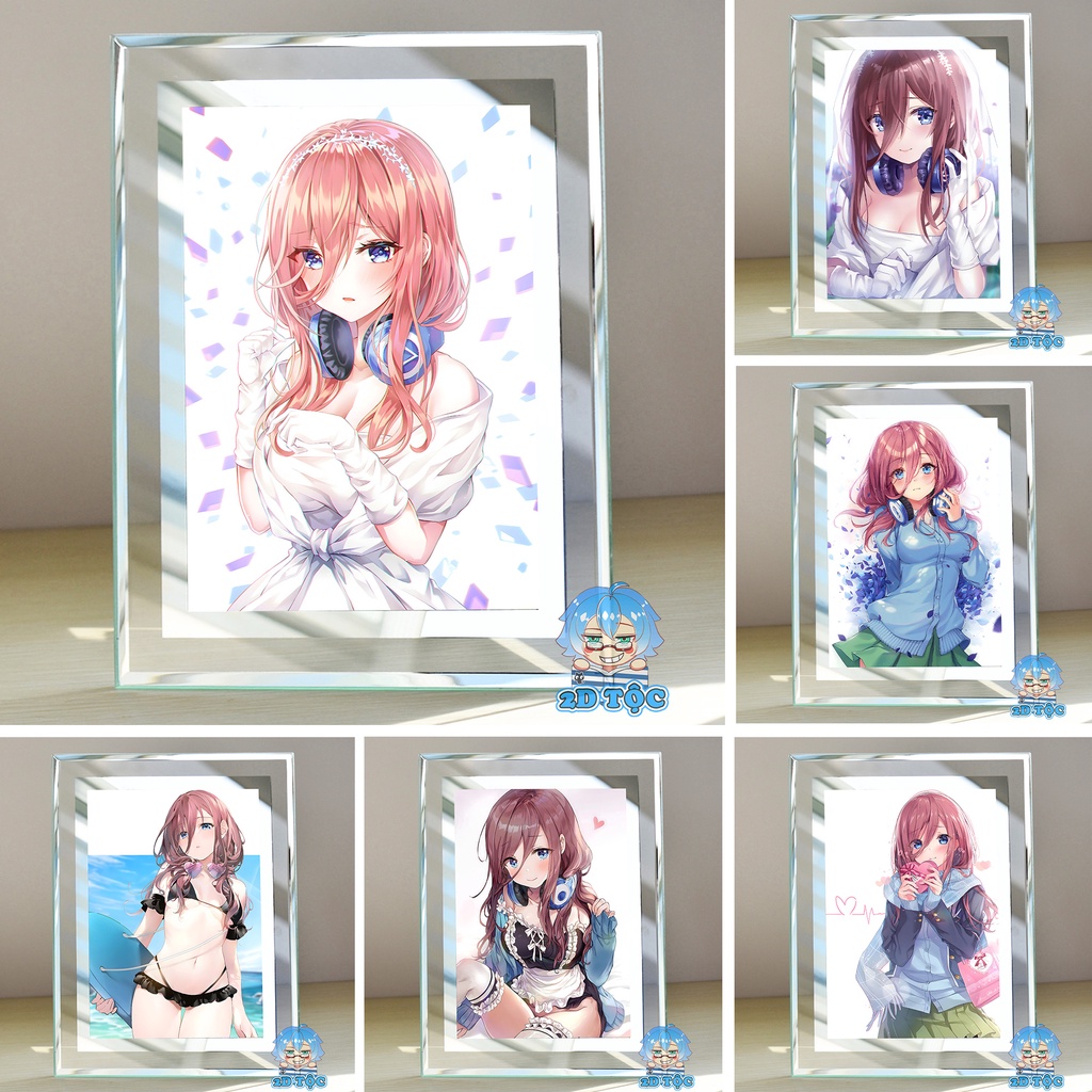 Khung kính để bàn Nakano Miku (6) Anime NHÀ CÓ 5 NÀNG DÂU by 2D Tộc Shop