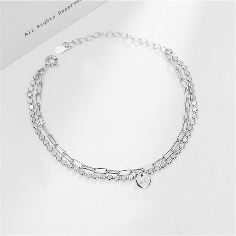 Vòng tay hai lớp mặt hình học phong cách Hàn Quốc dễ phối đồ