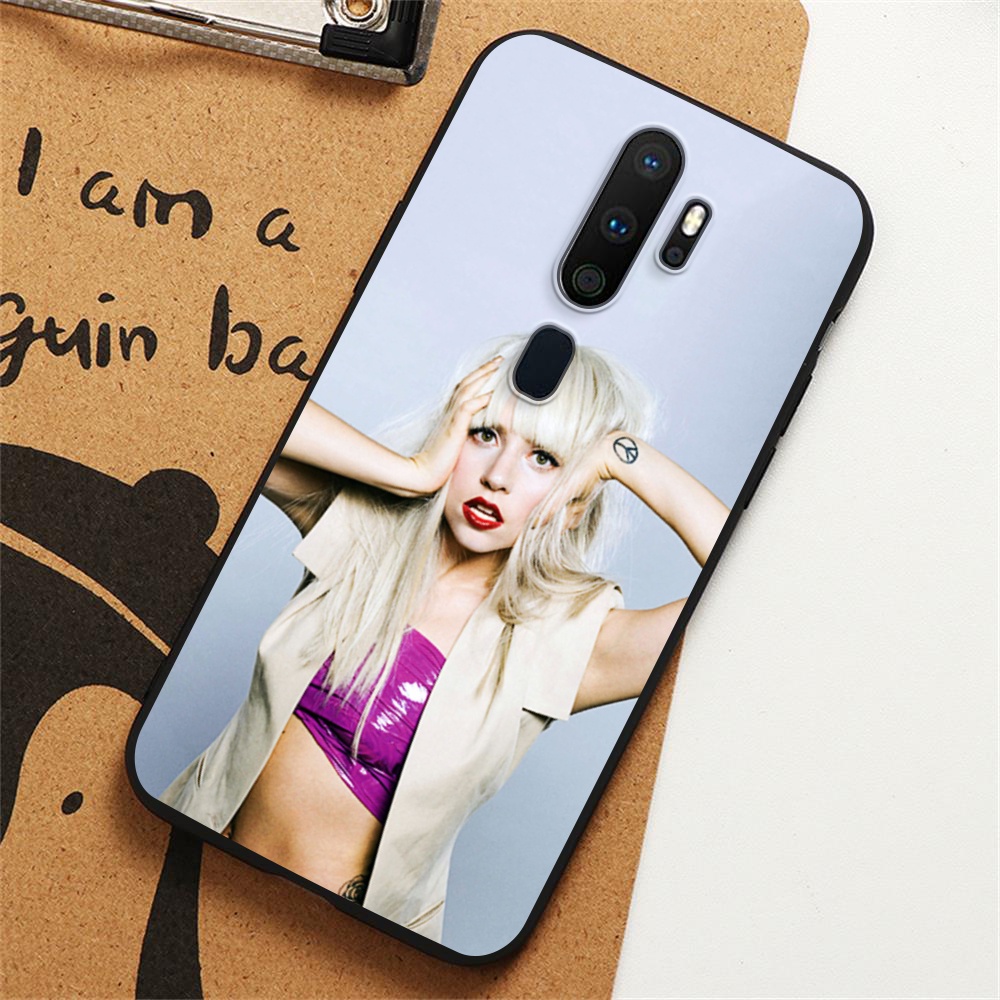 Ốp điện thoại silicon mềm viền đen hình Lady Gaga cho OPPO Reno 2 2Z 2F 3 4 4G 3 Pro