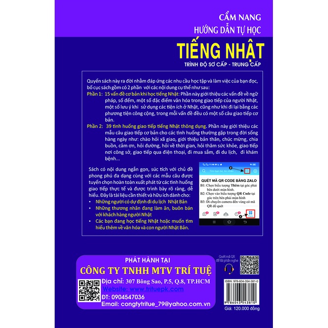 Sách - Cẩm nang hướng dẫn tự học tiếng Nhật trình độ sơ cấp - trung cấp