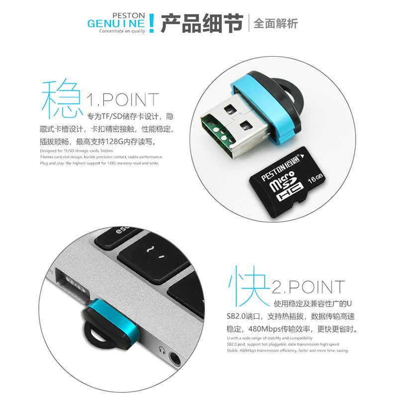 Đầu Đọc Thẻ Nhớ Usb Mini Otg Tf Thông Dụng Cho Điện Thoại