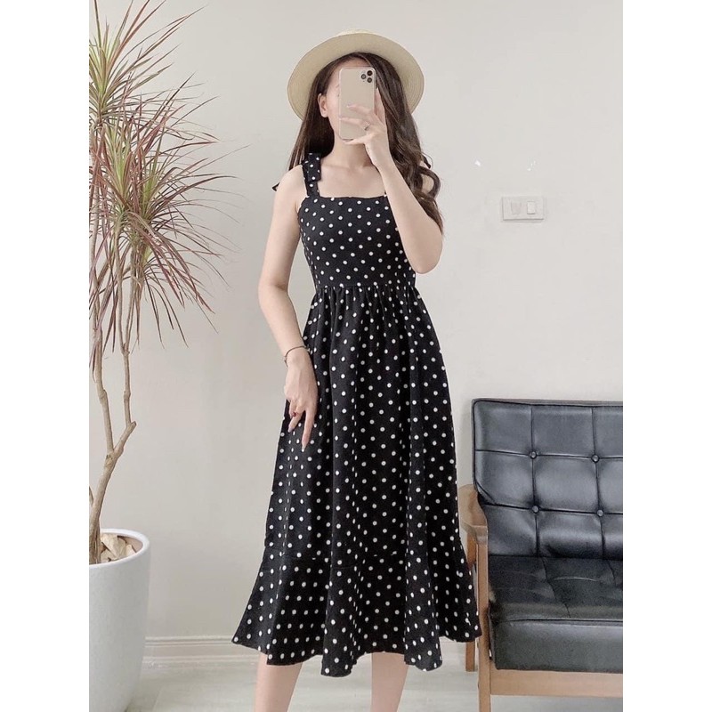 Váy Maxi đi biển siêu xinh, Chát vải cát hàng không nhăn nhàu, nhẹ, mát, bay vải