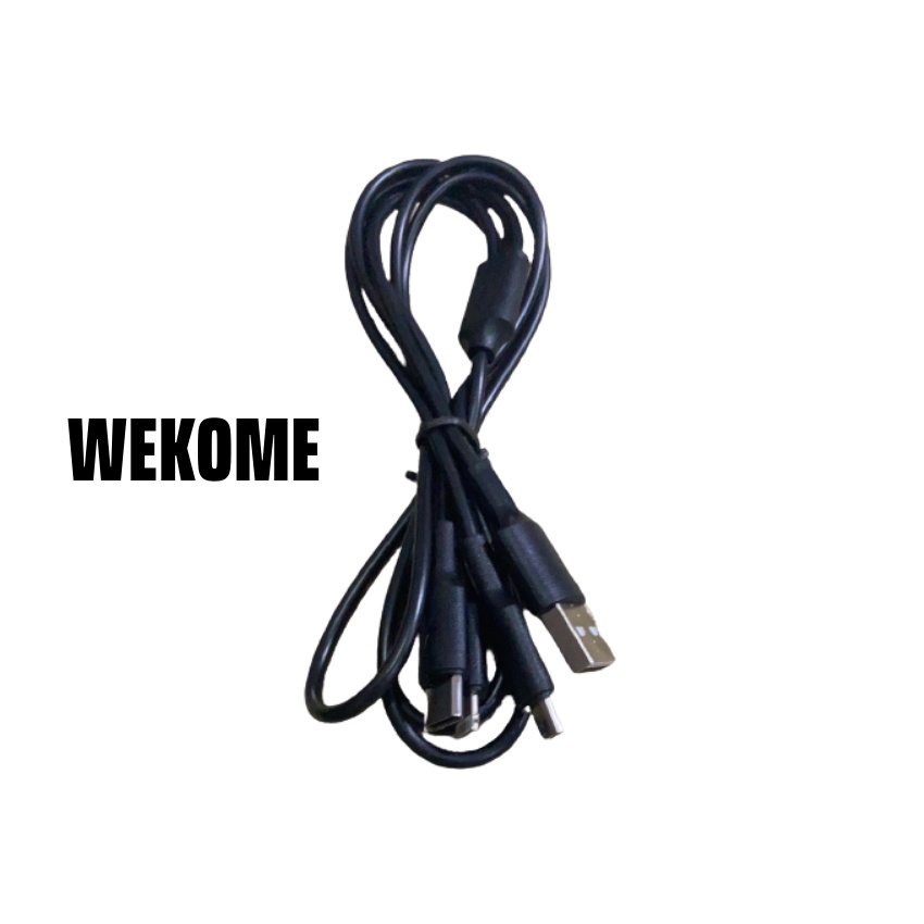 Cáp sạc nhanh 3 đầu WEKOME 3 in 1 Giá sĩ hàng Chính hãng dùng cho điện thoại Samsung-Iphone-Huawei vv