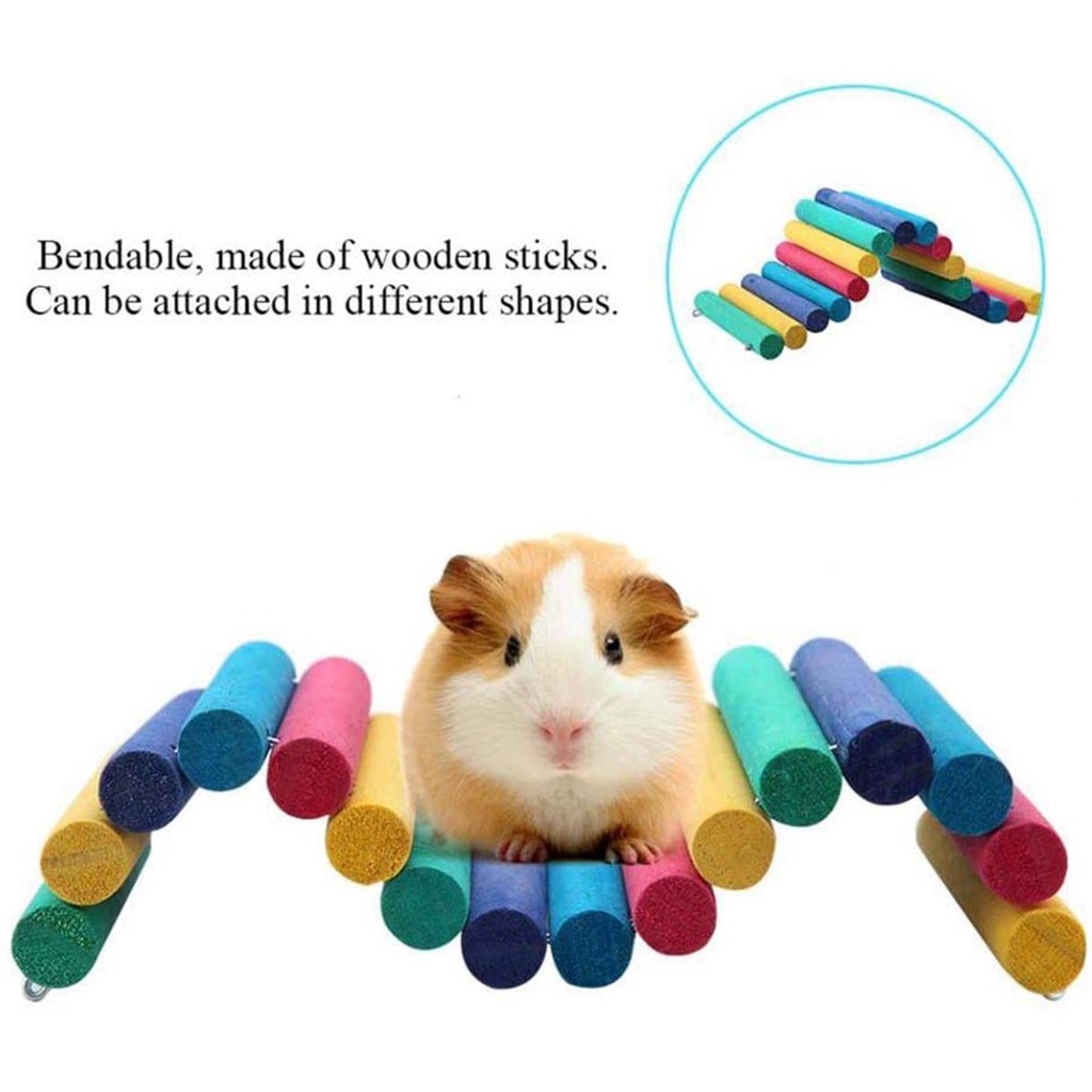 ELLSWORTH Đồ Chơi Cầu Cầu Vồng Bằng Gỗ Cho Chuột Hamster