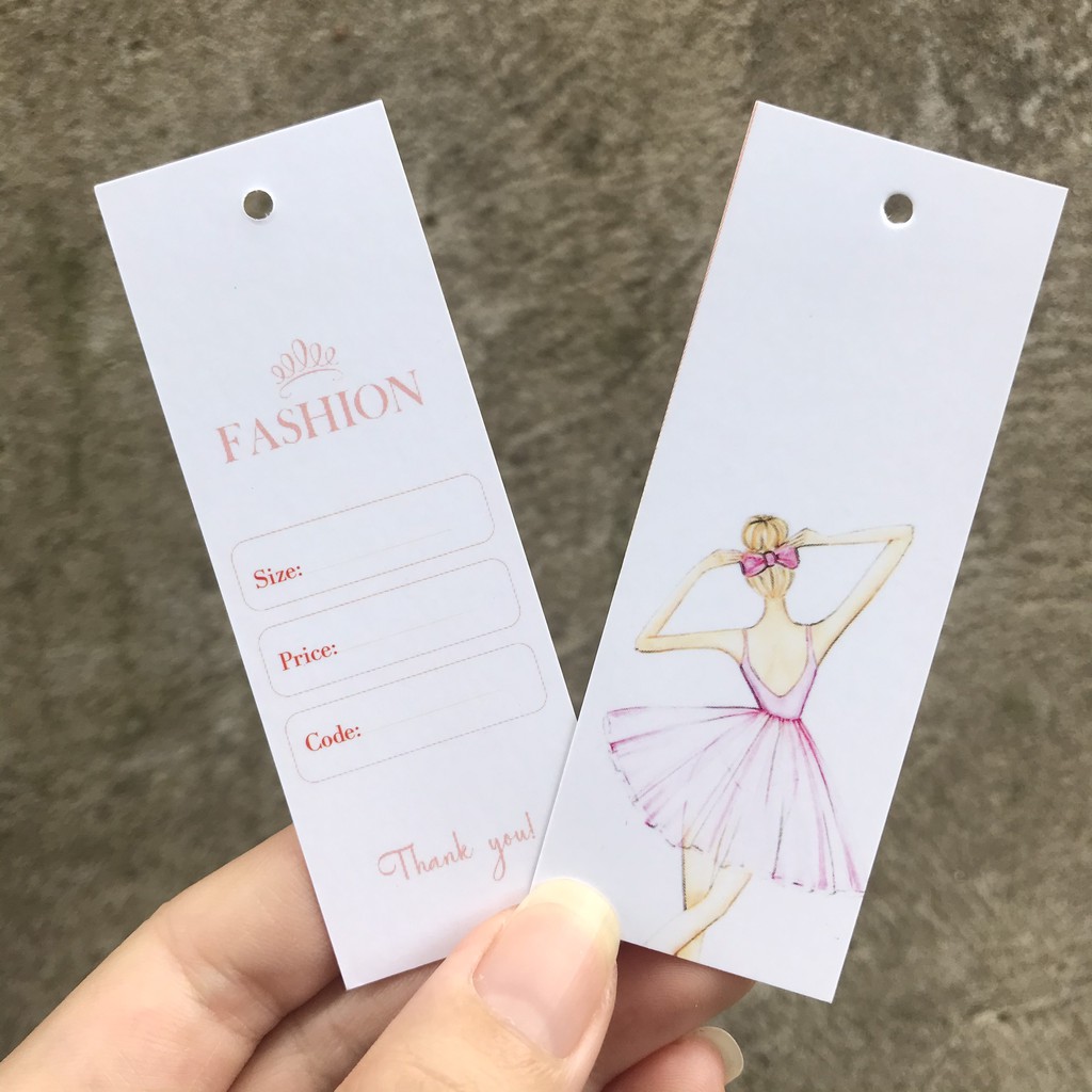 NHÃN MÁC TAG QUẦN ÁO giúp nâng cao thương hiệu quần áo - Giấy bìa cứng sang trọng 100 cái mẫu 34