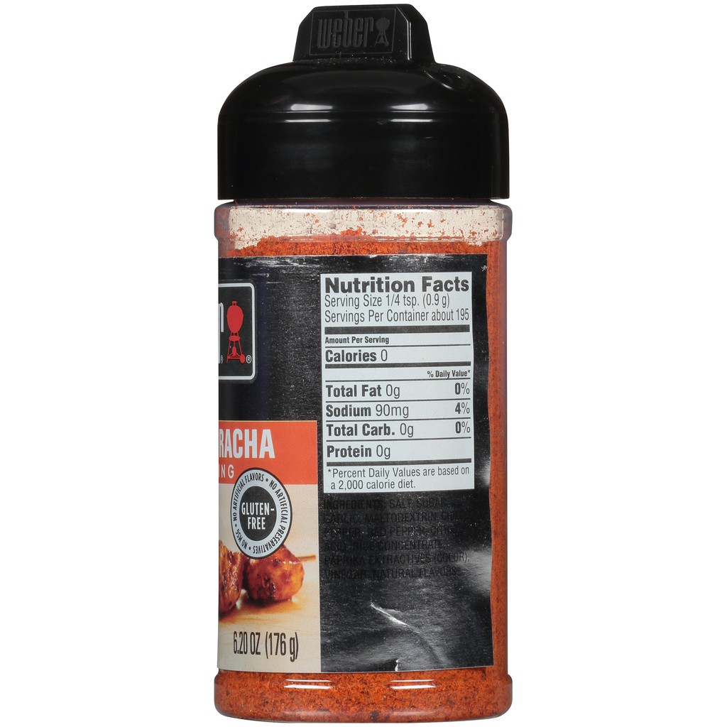 [ GIA VỊ ƯỚP ĂN KIÊNG ] GIA VỊ ĂN KIÊNG - GIA VỊ ƯỚP GARLIC SRIRACHA (cay) Weber 0 CALO , siêu thơm ngon 176g