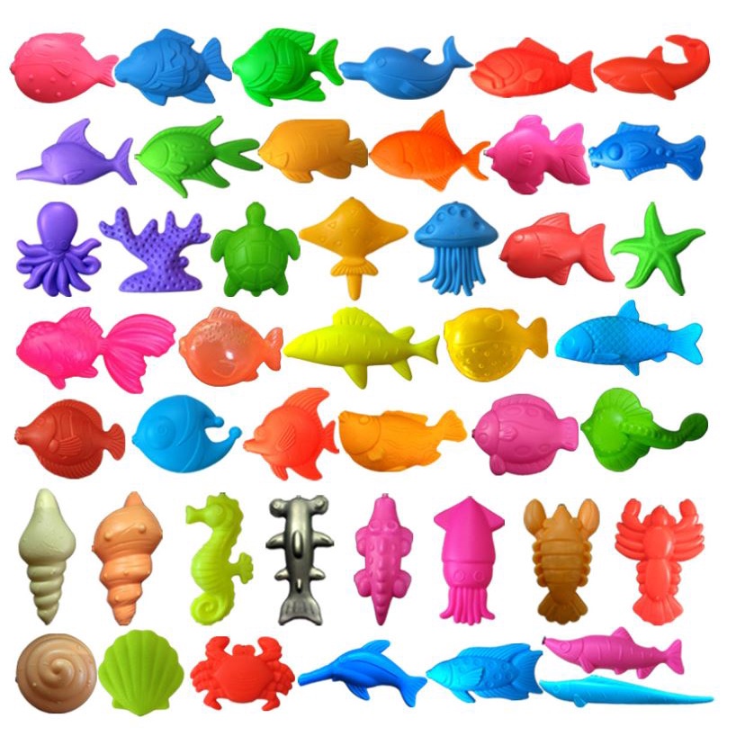 Combo 150K đồ chơi câu cá cho bé ( tôm, cua, cá, con kêu + cần nhập khẩu )