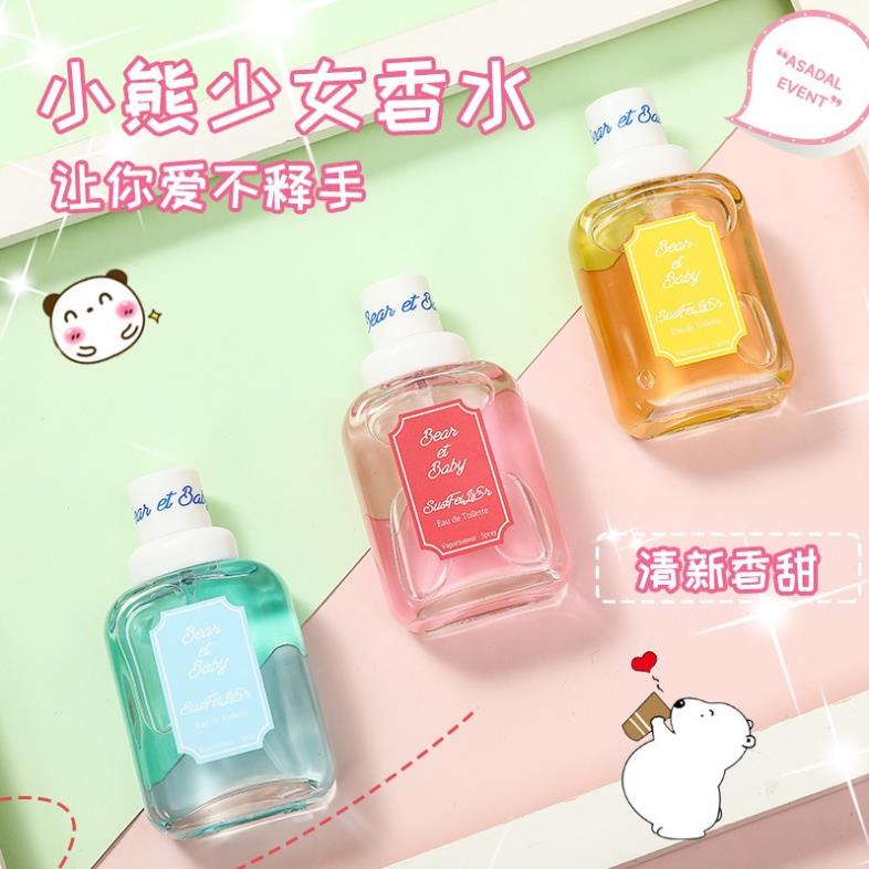 Nước Hoa Hương Đào Tươi Mát Dịu Nhẹ Hình Gấu Bò/ Kem Sữa Phong Cách Mới Dành Cho Nữ Sinh t5