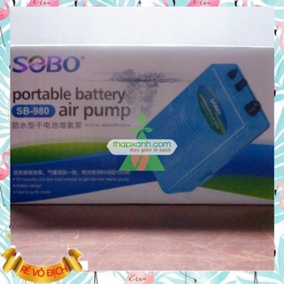 [Tặng kèm 1 Pin Đại] Máy sục khí SB-980 (Máy thổi ô xy) chạy PIN