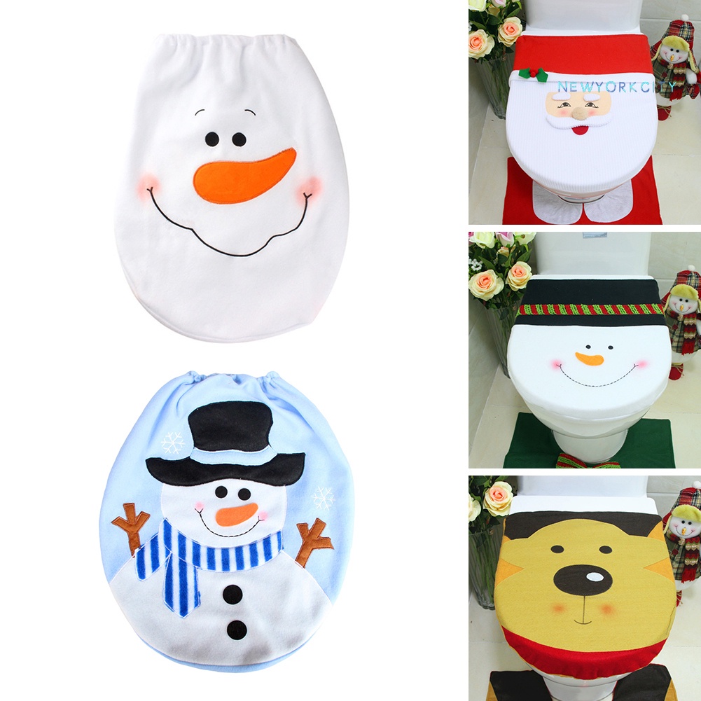 Vỏ Bọc Bệ Ngồi Toilet Họa Tiết Giáng Sinh Đáng Yêu