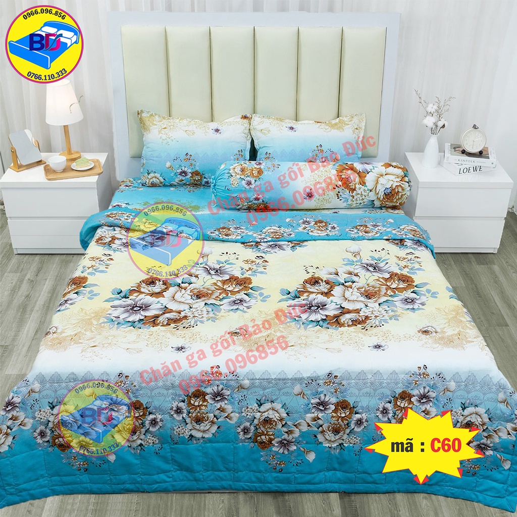 Bộ ga gối 1m6/1m8 drap giường poly , ga trải giường + 2 vỏ gối nằm cùng bộ