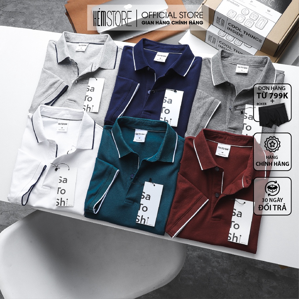 |Hẻm Store| Áo polo nam trơn SATOSHI viền cổ 6 màu SAPL53 chất vải cotton xịn chuẩn form trẻ trung thanh lịch | BigBuy360 - bigbuy360.vn