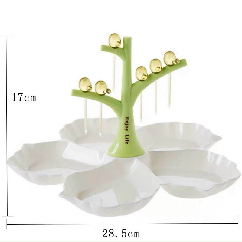 KHAY ĐỰNG QUẢ HÌNH CÂY KÈM QUE XIÊN CỰC ĐẸP VÀ TIỆN DỤNG