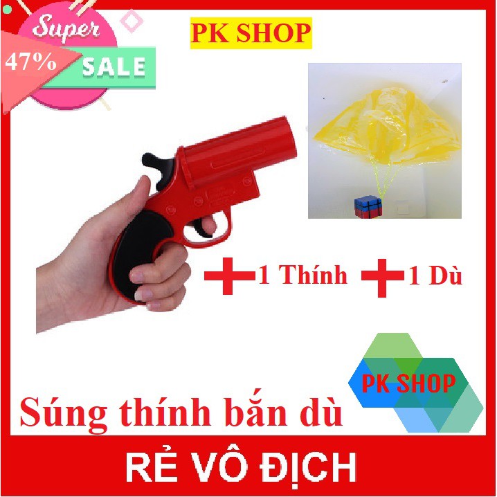 ĐỒ CHƠI MÔ HÌNH PUBG  THÍNH BẮN DÙ SÉT GỒM 1DÙ 17CM- 1THÍNH