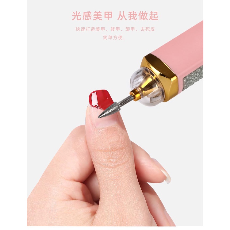 Máy mài nail với 5 đầu chức năng giúp dũa móng tay chân, tẩy vết chai làm nail tại nhà dễ dàng mẫu 2022