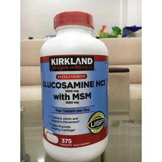[ Date từ 2021] Viên uống bổ khớp Glucosamin HCL 1500mg Kirkland Signature 375 viên  - Mỹ