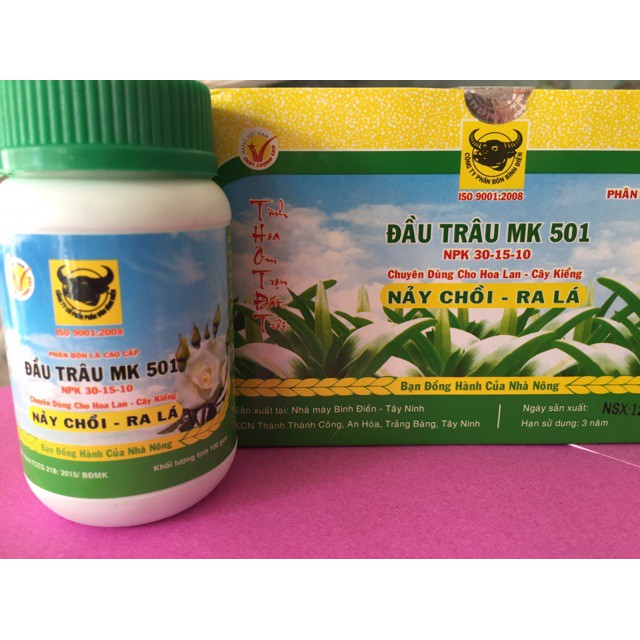 [SIEURE] Phân bón Đầu trâu cho lan MK 501 (100gr/lọ) hàng đẹp, phân phối chuyên nghiệp.