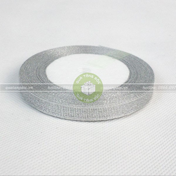 Ruy băng nhũ kim tuyến vàng bạc 1cm, 2cm, 3cm, 4cm, 5cm
