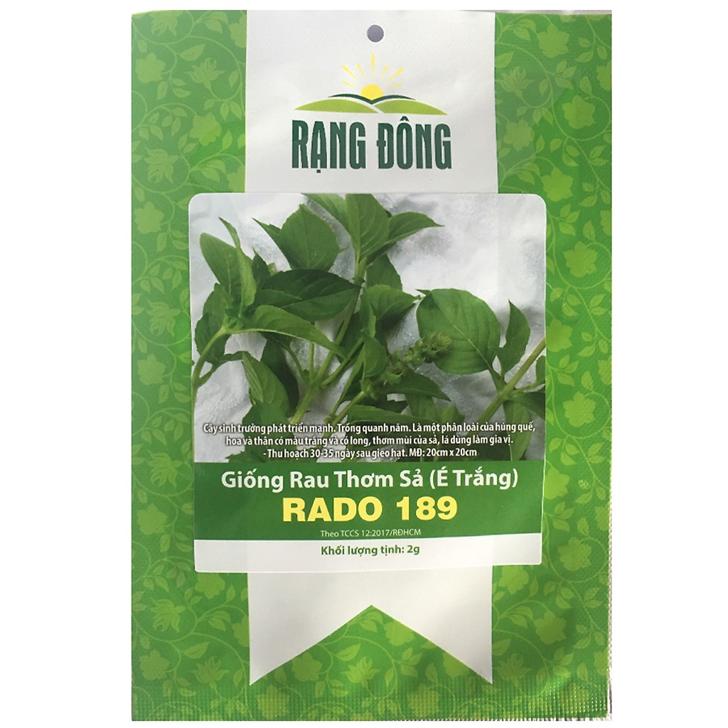 Hạt Giống Húng Thơm Trắng/ Rau É Trắng/ Rau Thơm Sả 2 Gram
