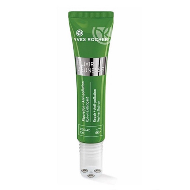 Kem dưỡng mắt Yves Rocher Elixir 15ml có bi lăn REPAIR + ANTI POLLUTION REVIVER ROLL ON