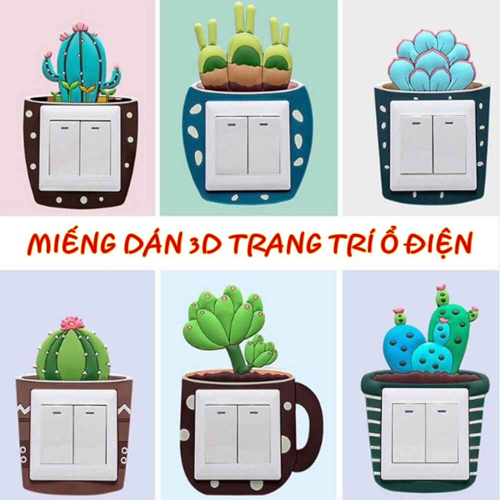 MIẾNG DÁN 3D TRANG TRÍ CÔNG TẮC Ổ ĐIỆN XINH XẮN