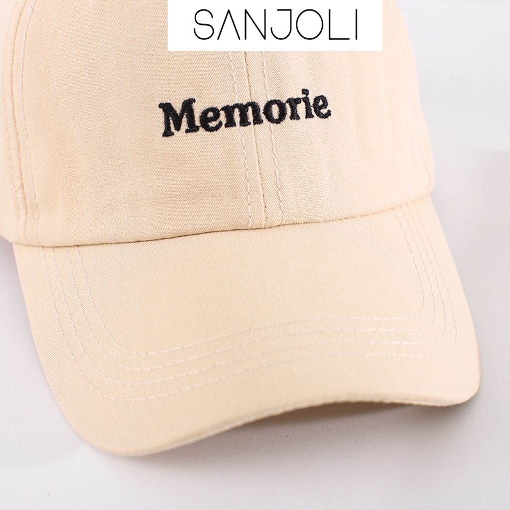 Mũ lưỡi trai SANJOLI Nón kết thêu chữ Memorie phong cách Ulzzang form unisex nam nữ NO001