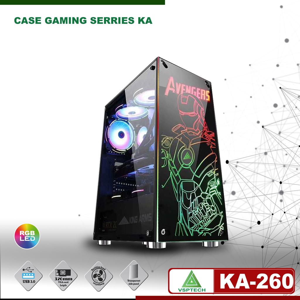 Vỏ nguồn máy tính Case gaming VSP KA-260