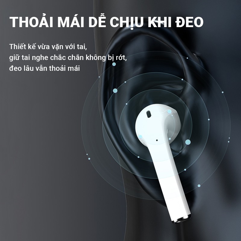 Tai nghe bluetooth không dây Cát Thái i12 tự động kết nối thiết kế nhỏ gọn dễ mang theo thao tác cảm ứng âm thanh HIFI