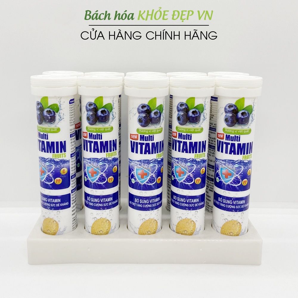 Viên sủi vị việt quất Multivitamin PLUSZZS - FRUITS Vitamin C, B, PP - 20 viên | Thế Giới Skin Care