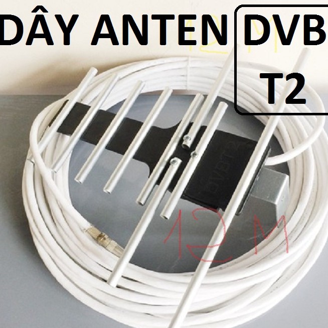 ĂNG TEN TIVI THU SÓNG DVB T2 - KÈM DÂY 12M Bắt sóng tốt + dây cáp + Jack nối