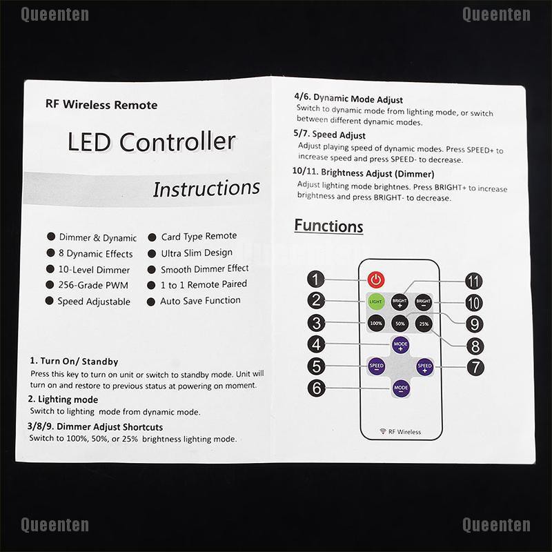 Công tắc Kèm remote điều khiển độ sáng từ xa không dây RF 12V dành cho dây đèn LED mini