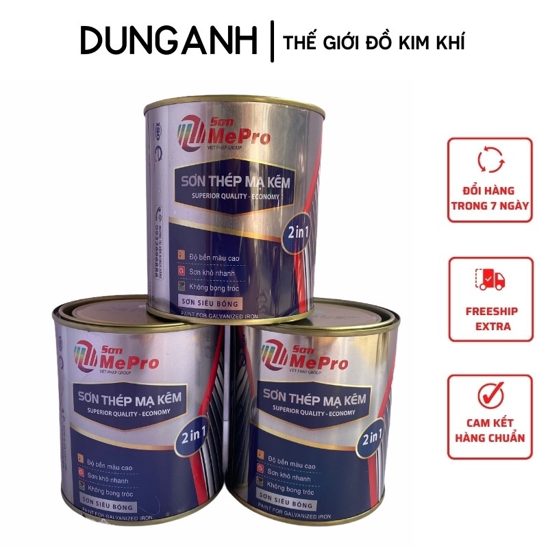 Sơn mạ kẽm Mepro Sơn sắt mạ kẽm công nghệ pháp lọ 800ml